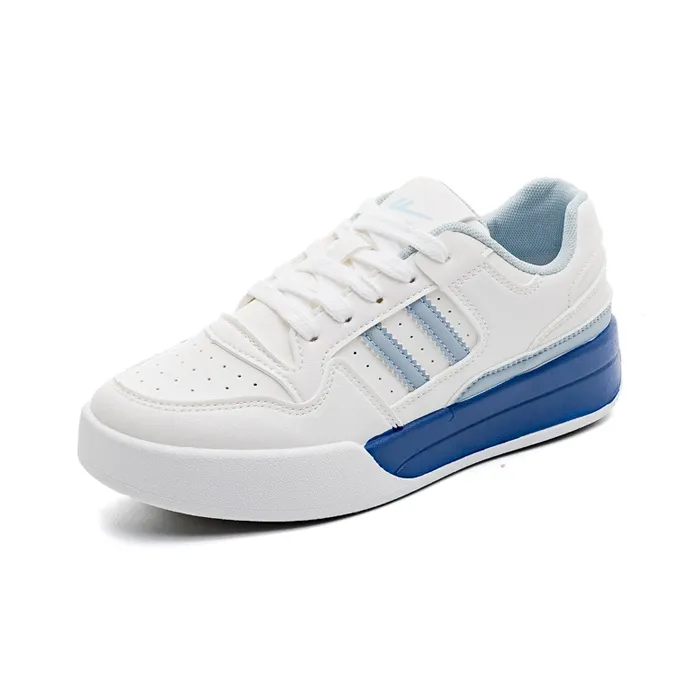Warrior Slip Resistant Waterproof Abrasion Resistant Breathable Low Top Skateboard Shoes Women's Beige Blue-1