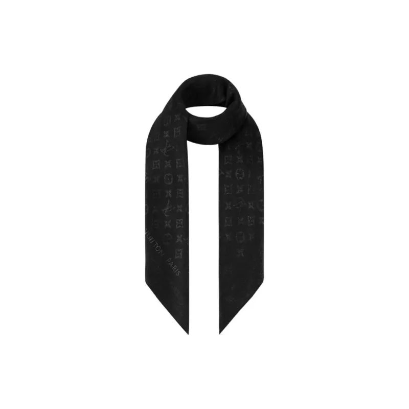 LOUIS VUITTON Monogram Shawls Women's Black-1