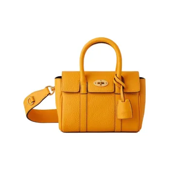 Mulberry Bayswater Leather Shoulder Bag Crossbody Bag Handbag Mini Women's Double Yellow