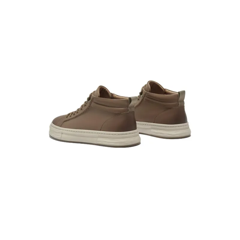 BASTO Skateboard Shoes Men Mid Top Green/Coffee-12