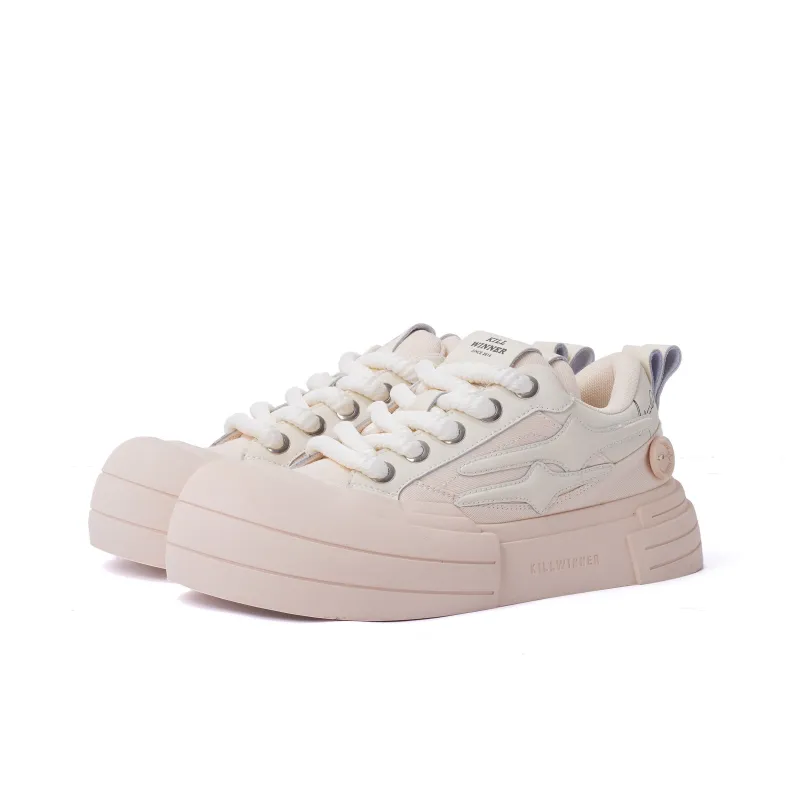 KILLWINNER 'Smile Life' Collection Slip Resistant Low Top Skateboard Shoes Unisex Beige-5