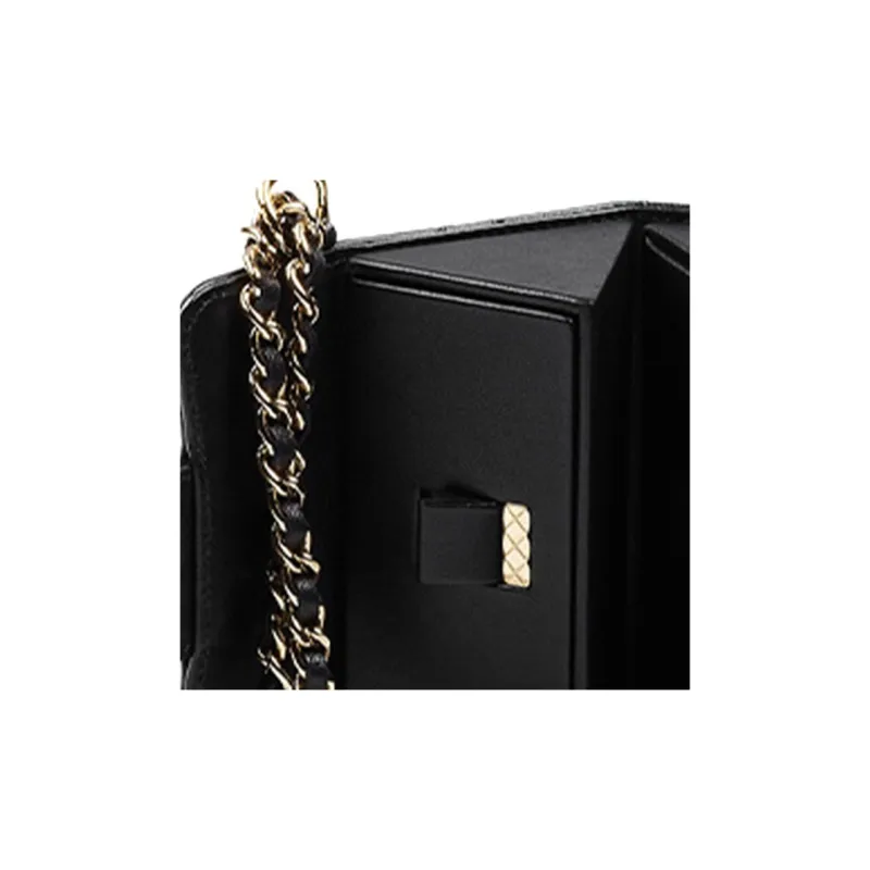 CHANEL 22A Early Autumn Sheepskin Box Crossbody Bag Women's Black-4