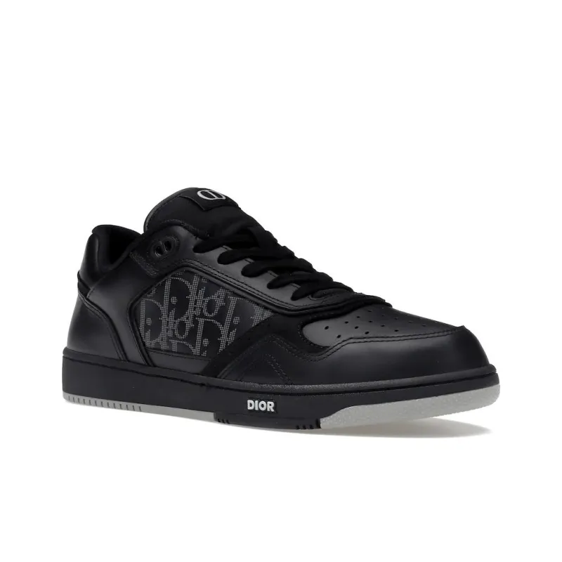 DIOR B27 Low Black DIOR Oblique Galaxy Leather Grey-2