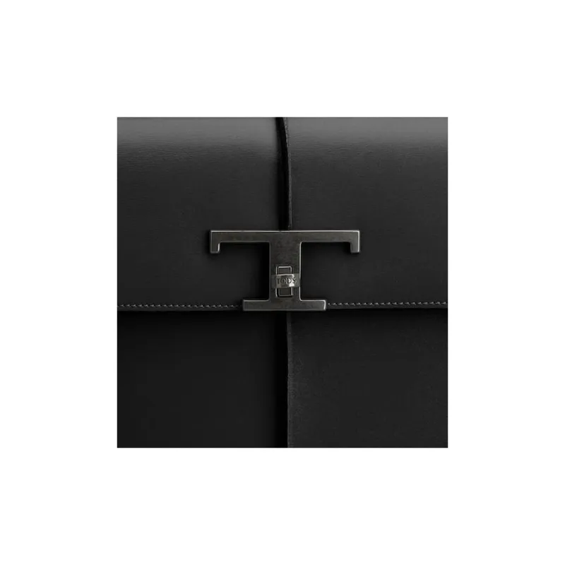 TOD'S Leather Clutch Small Size Men's Black-4