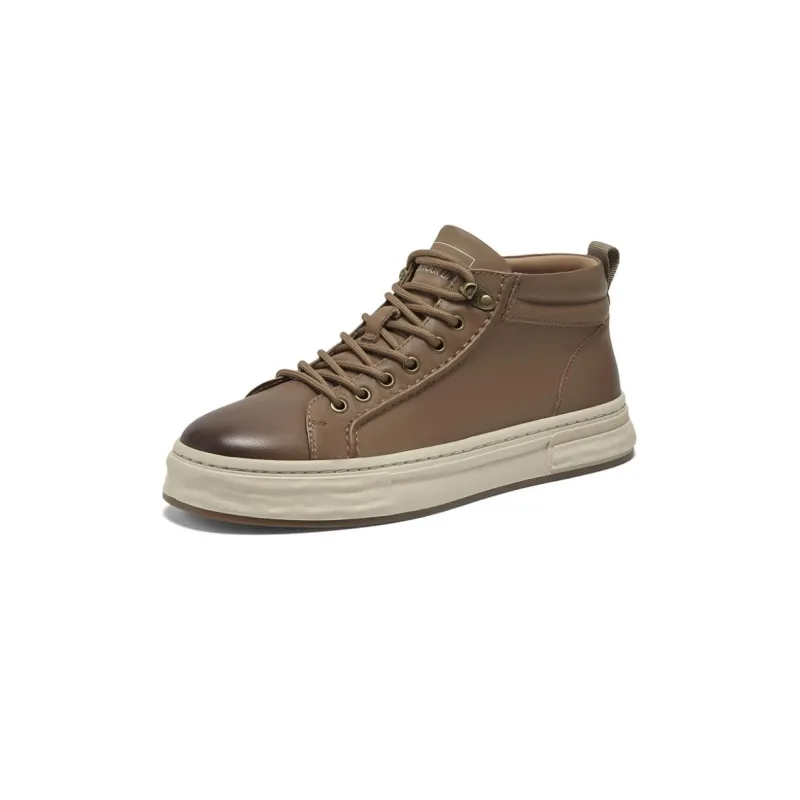 BASTO Skateboard Shoes Men Mid Top Green/Coffee-11