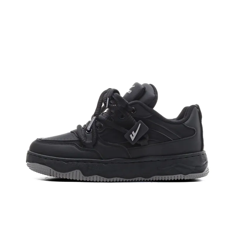 Warrior Anti-Slip And Wear-Resistant Breathable Low-Top Skateboard Shoes Unisex Black-2