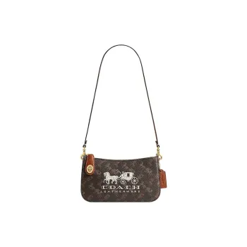 COACH Penn Artificial Leather With Cow Leather Handbag Shoulder Bag Women's Truffle Color
