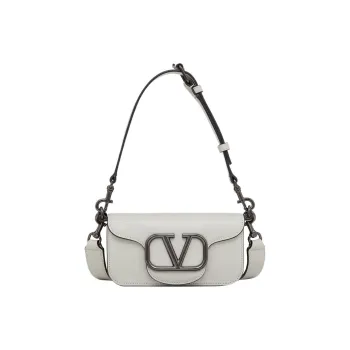 Valentino Locò Calfskin Crossbody Bag Shoulder Bag Men's Lime Gray