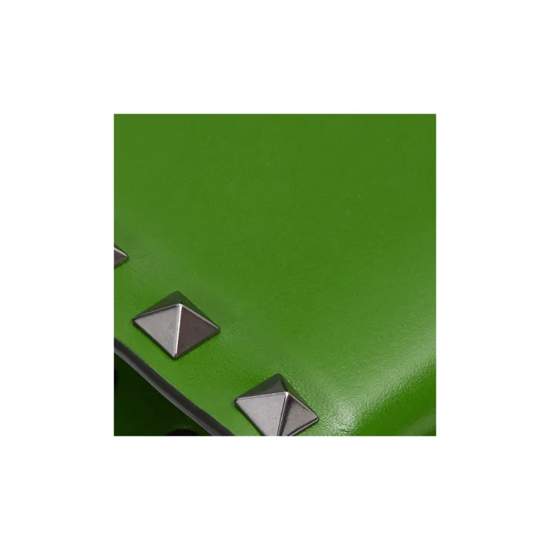 Valentino ROCKSTUD Cow Leather Wallet Men's Green-6