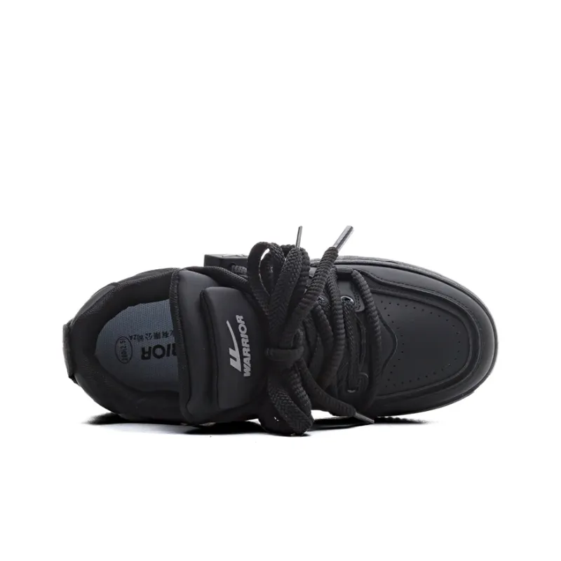 Warrior Anti-Slip And Wear-Resistant Breathable Low-Top Skateboard Shoes Unisex Black-4