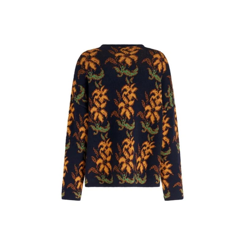 ETRO Floral Intarsia knit Wool Jumper-1