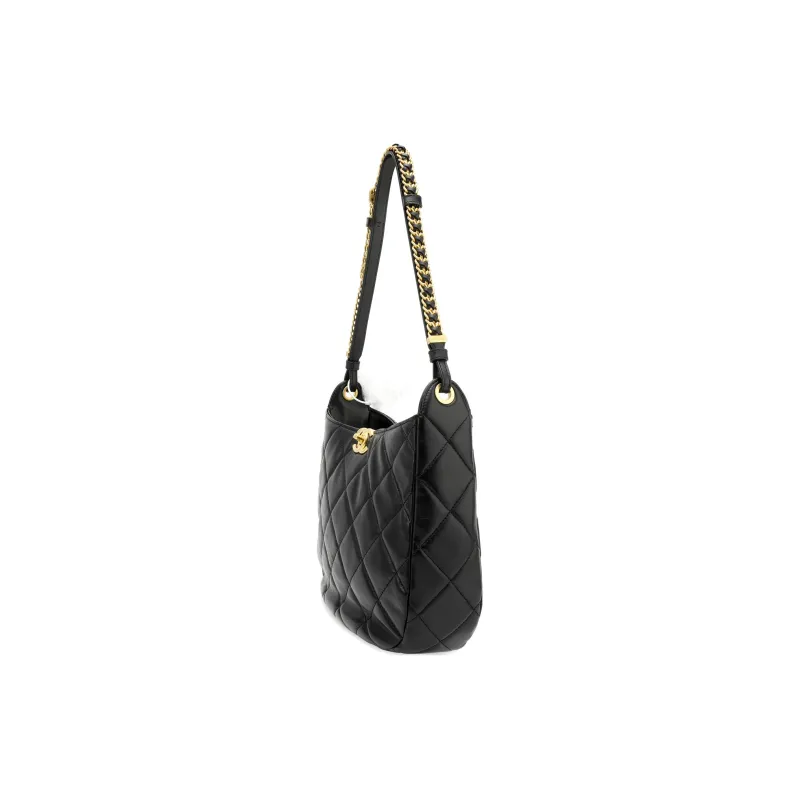 CHANEL Lambskin Hobo Bag, Hippie Bag, Handbag, Shoulder Bag Women's Black-2