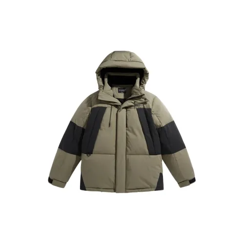 PEACEBIRD MEN Down Jackets Unisex Coffee Green Wide Style