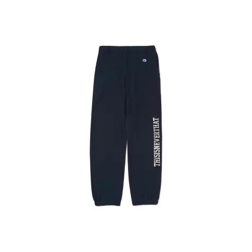 Thisisneverthat Champion X Thisisneverthat Knitted Sweatpants Unisex Navy Blue