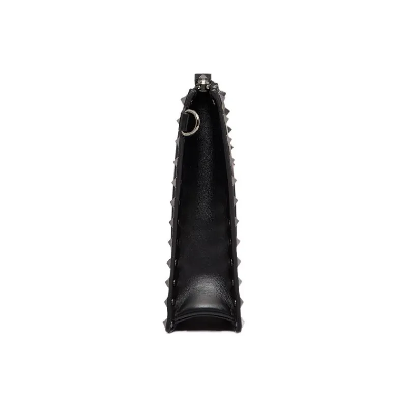 Valentino ROCKSTUD Calfskin Clutch Regular Men's Black-1