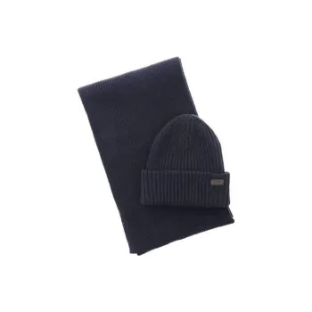 BARBOUR Ribbed Beanie Set