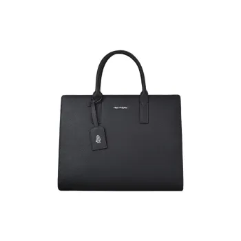 Hush Puppies Cow Leather Briefcases Medium Size Men's Black