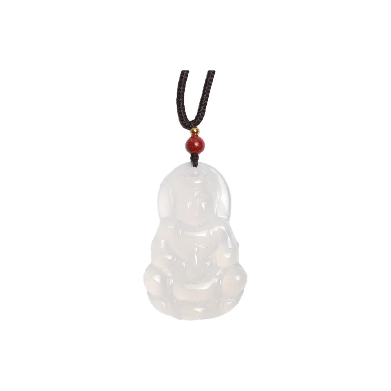 Artisan Lock Heart Jade Chalcedony Jade Necklaces Women's Reconstructed Cinnabar-0