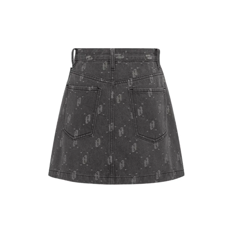 TAMMY TANGS Denim Short Skirts Women's Denim Black-1