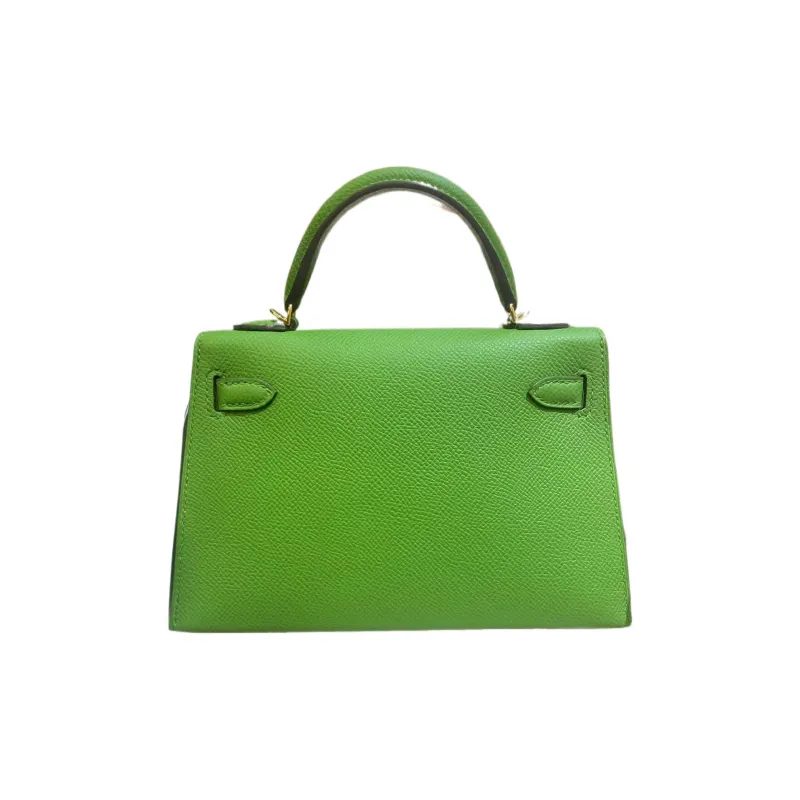 HERMES Mini Kelly Generation 1 Epsom Leather Kelly Bag Handbags Mini Women's A8 Yuka Ribbon Green-1