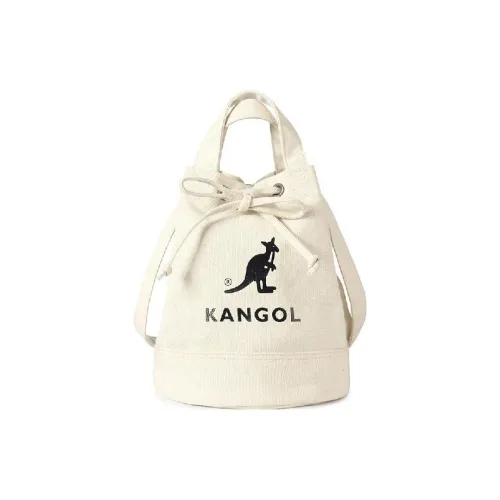 KANGOL Cotton Bucket Bags Shoulder Bag Crossbody Bag Handbag Regular Unisex Ecru
