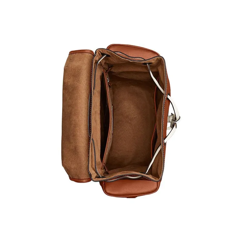 COACH Canvas With Leather Backpack Tubas Men's Brown & Black-3