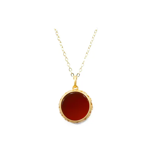 Artisan Lock Heart Jade Agate Jade Necklaces Women's Agate