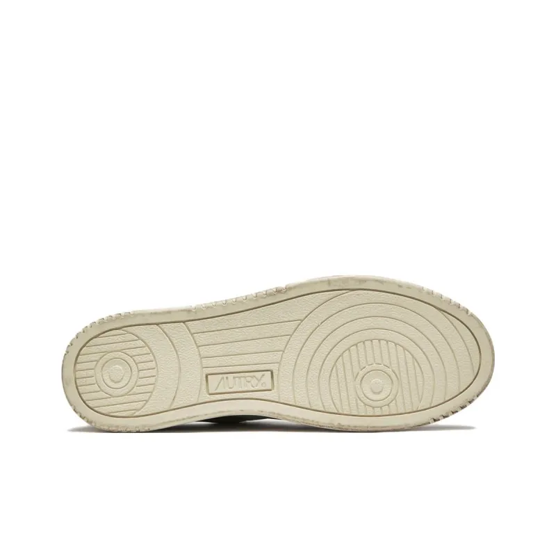 AUTRY Medalist Super Vintage Leather Low White Black Silver Women's-4