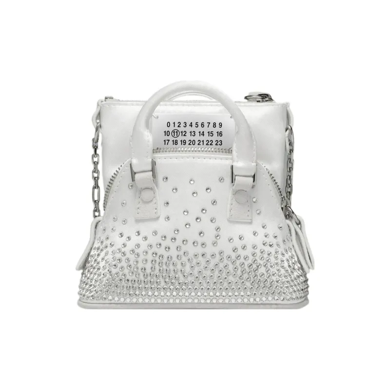 Maison Margiela 5AC Calfskin Detail Shoulder Bag Crossbody Bag Women's White-0