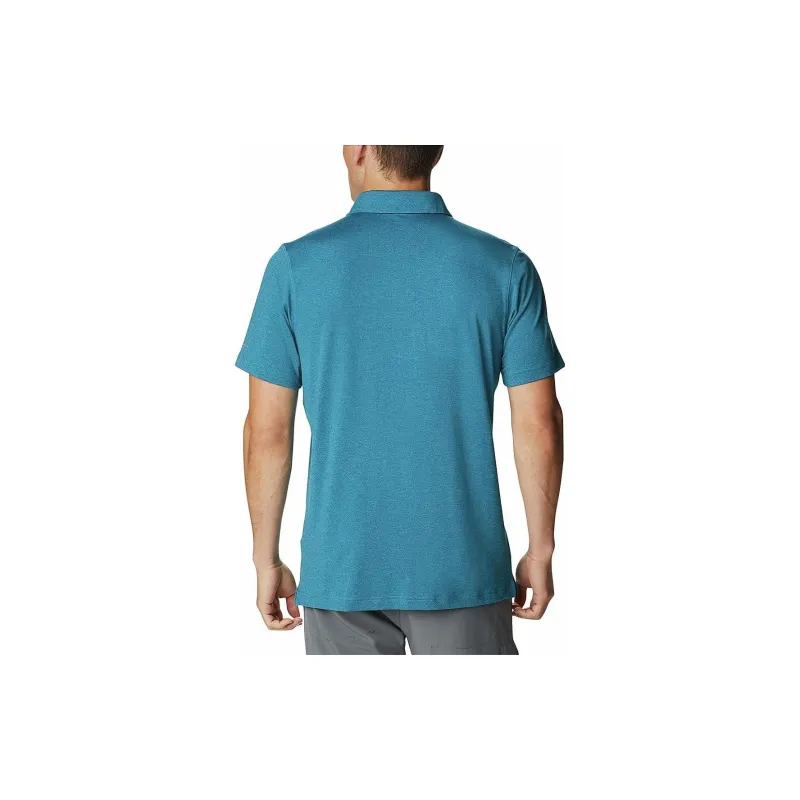 Columbia Tech Trail Polo Shirts Men Deep Sea Blue-1