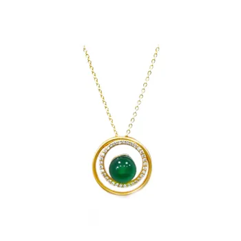 Artisan Lock Heart Jade Agate Jade Necklaces Women's Agate