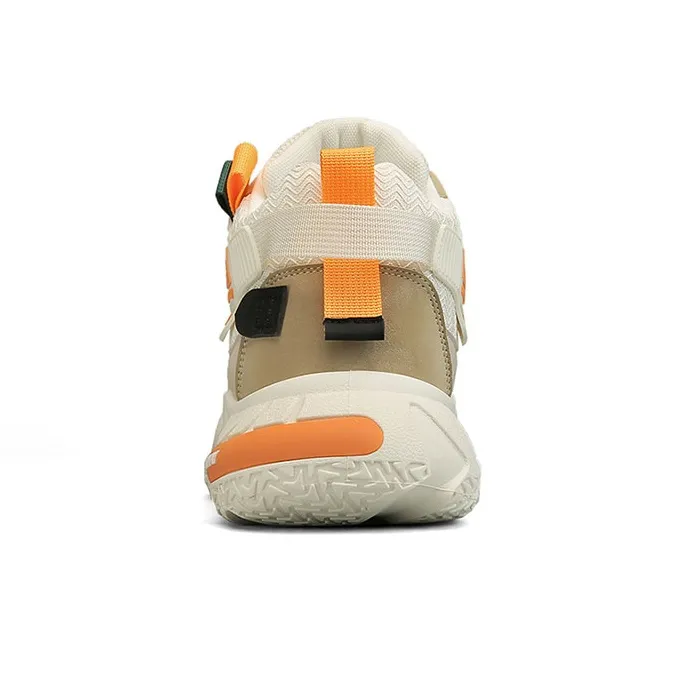 DEERWAY Durable Breathable Mid Top Casual Shoes Men's Beige Apricot-4