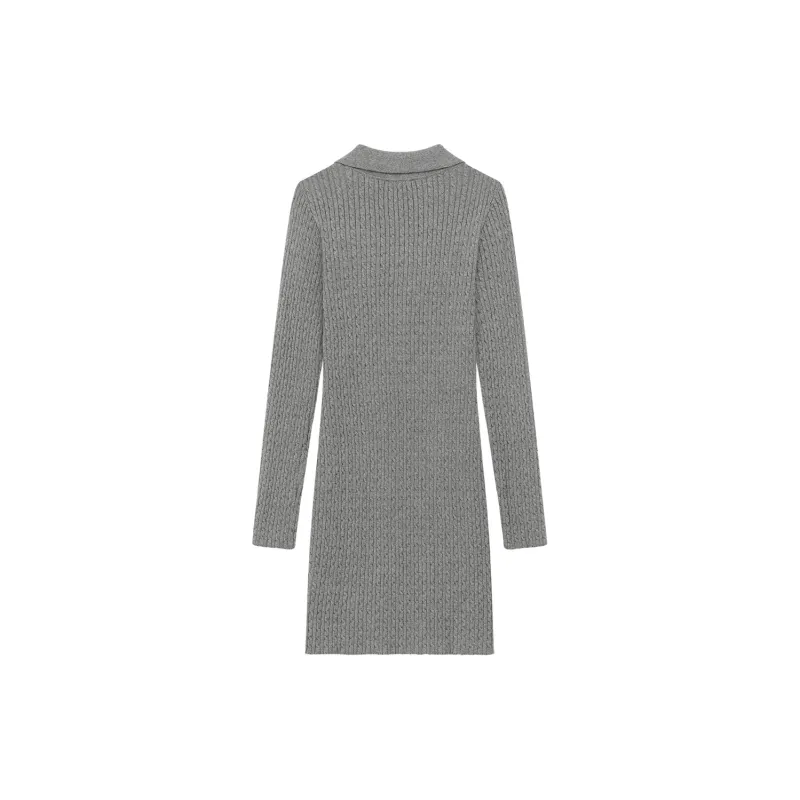 CHUU Long Sleeved Dresses Women's Dark Gray-1