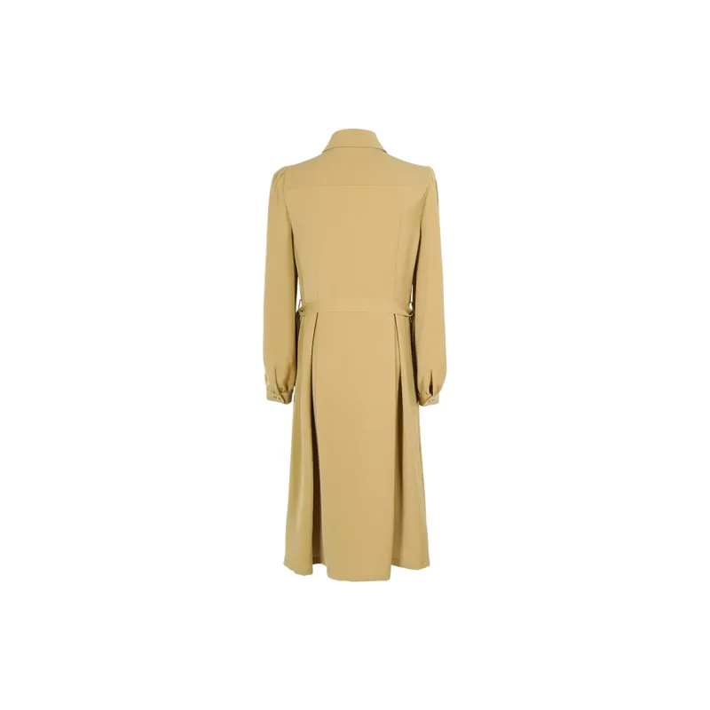 MISSSHINE Long Sleeved Dresses Women's Khaki-1