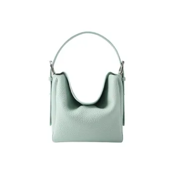 APEDE MOD Litchi Grain Cow Leather Cream Square Bag Pillow Bag, Handbag, Shoulder Bag, Crossbody Bag Women's Mint Green