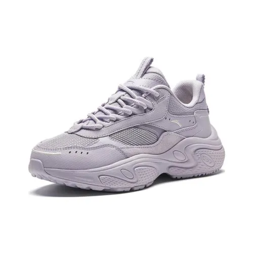 Anta Stars Star Cushioning Breathable Low-Top Chunky Sneakers Women's Light Purple