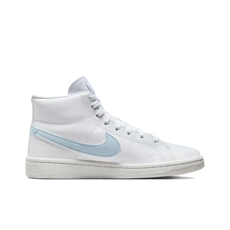 Nike Court Royale Wear resistant And Lightweight Mid Top Skateboard Shoes GS White-1