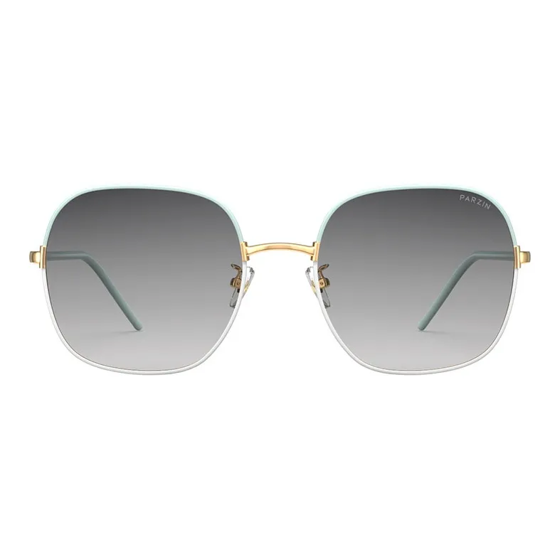 PARZIN Square Sunglasses Unisex White Tea Brown-13