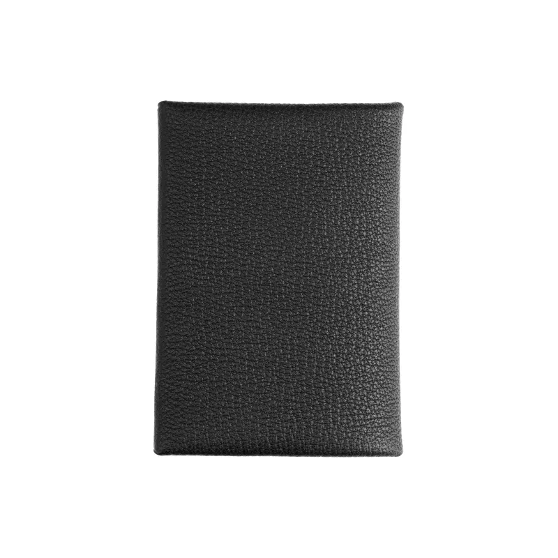 HERMES Mysore Goat Skin Card Holder Regular Women's Black-2