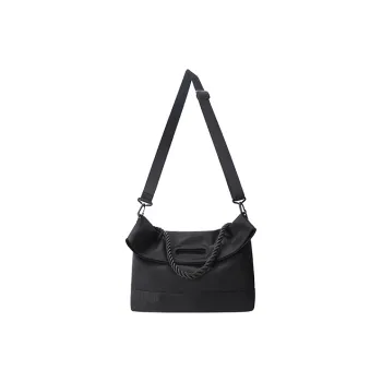 HAWA Nylon Messenger Bag Shoulder Bag Crossbody Bag Large Size Unisex Black