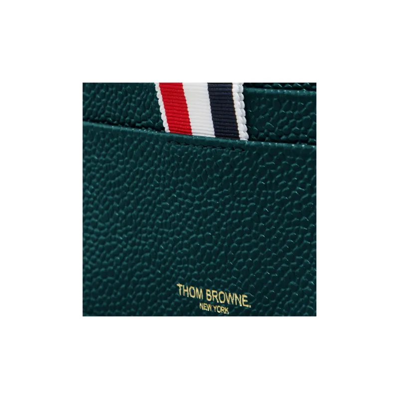 THOM BROWNE· Pebbled Leather Card Holder Regular Men's Green-3