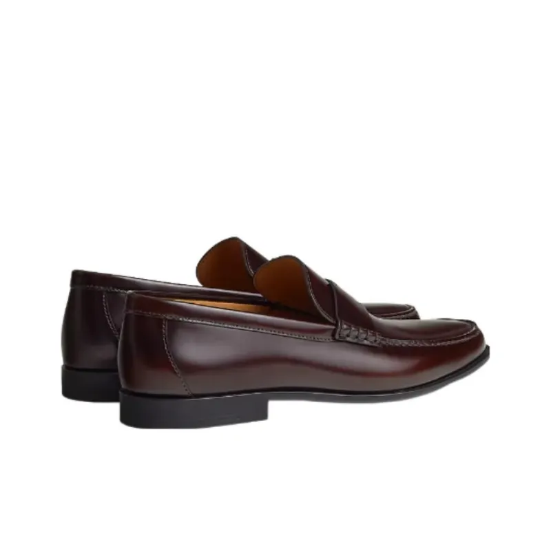 HERMES Loafers Men Red Brown-3