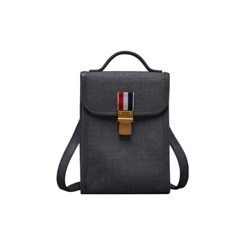 THOM BROWNE· Wool Shoulder Bag, Crossbody Bag Men's Gray-0