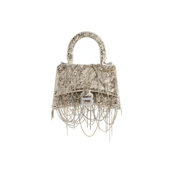 Balenciaga Hourglass Lambskin Shoulder Bag, Crossbody Bag, Handbag Extra Small Women's Light Beige