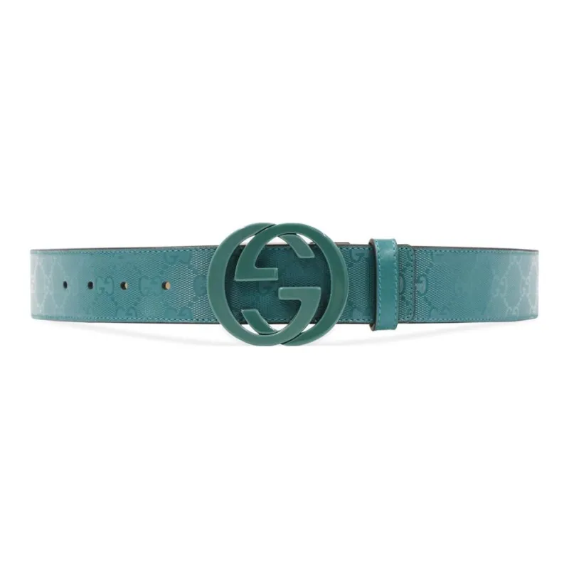 GUCCI Leather Belts Unisex Green 4CM-0