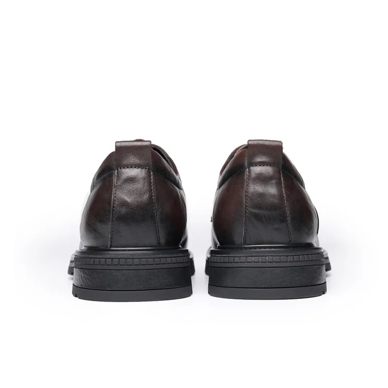 LAORENTOU Dress Shoes Men Low Top Brown/Black-3