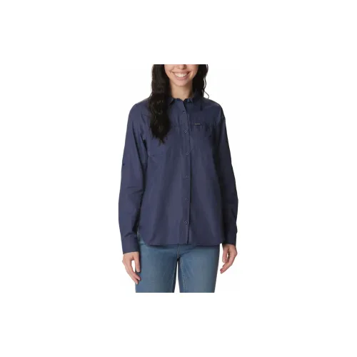 Columbia Silver Ridge Shirts Women's Dark Blue