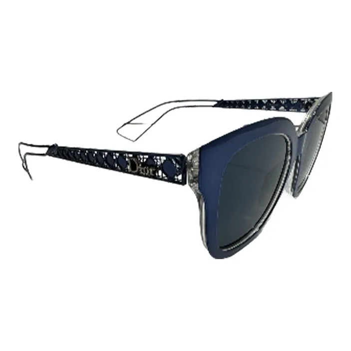 DIOR Plastic Irregular Shape Sunglasses Unisex Blue-1