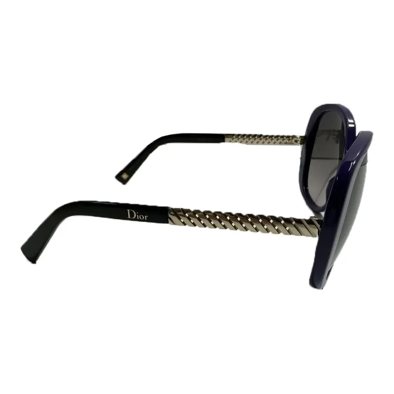 DIOR Metal Irregular Shape Sunglasses Unisex Blue-1
