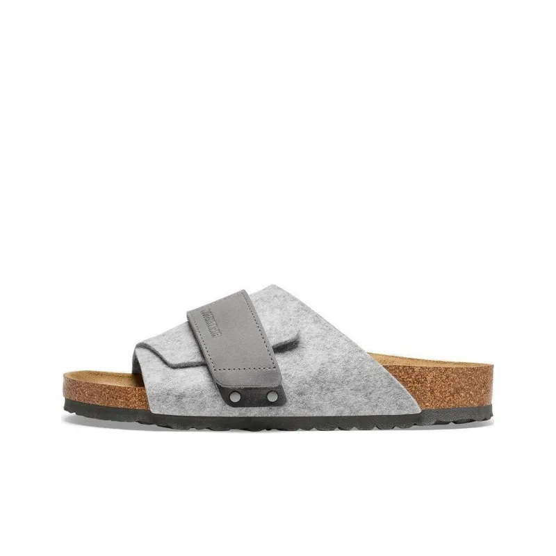 Birkenstock Kyoto Natural Leather Felt Narrow Fit 'Light Grey'-0